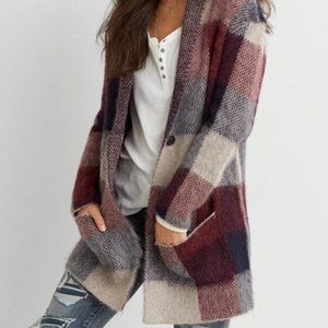 NWT American Eagle Plaid Blazer Jacket Size M